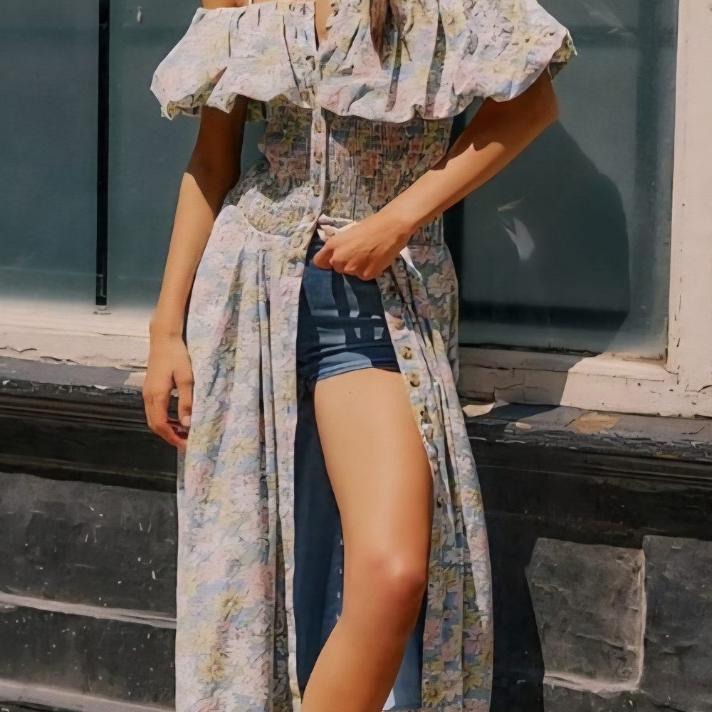 Free People Floral Off-Shoulder Maxi Dress